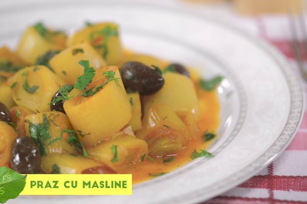 Mancare de praz cu masline - Reteta video