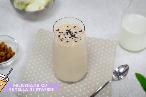 Milkshake cu nutella si stafide