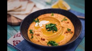 Humus reţetă cu ardei copti